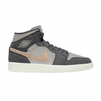 Air Jordan 1 Középszürke Fehér Rózsaszín Női Cipő