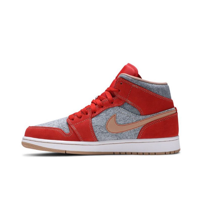 Air Jordan 1 Középvörös Szürke Fehér Férfi Cipő