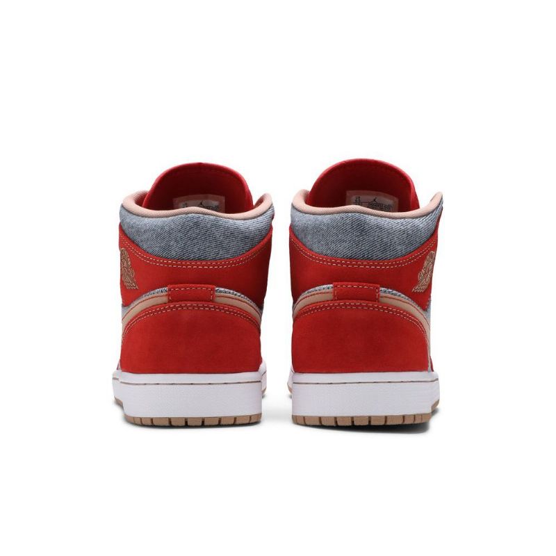 Air Jordan 1 Középvörös Szürke Fehér Férfi Cipő