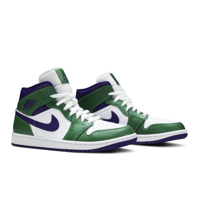 Air Jordan 1 Középzöld Fehér Lila Férfi Cipő