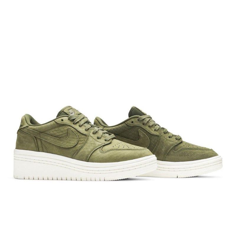 Air Jordan 1 Low Lifted Olive Zöld Fehér Női Cipő
