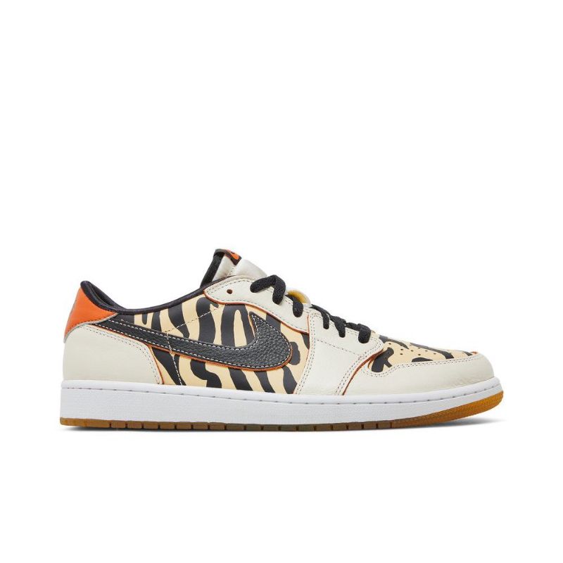 Air Jordan 1 Low Og Fehér Fekete Narancssárga Bézs Férfi Cipő