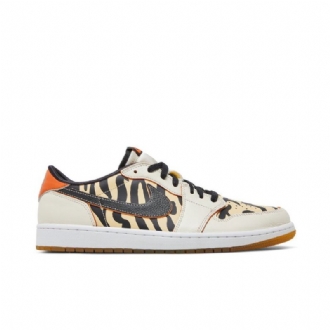 Air Jordan 1 Low Og Fehér Fekete Narancssárga Bézs Férfi Cipő