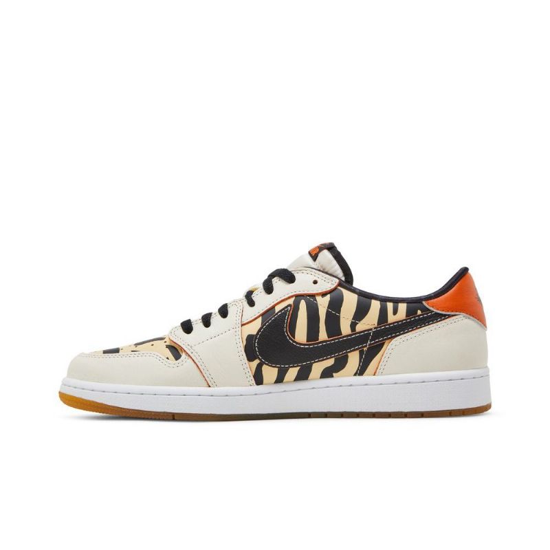 Air Jordan 1 Low Og Fehér Fekete Narancssárga Bézs Férfi Cipő