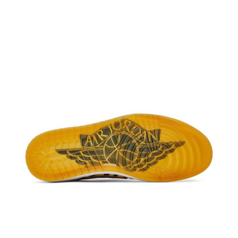 Air Jordan 1 Low Og Fehér Fekete Narancssárga Bézs Férfi Cipő