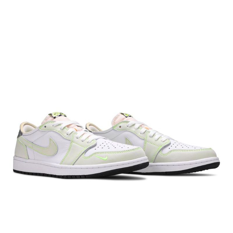 Air Jordan 1 Low Og Fehér Zöld Szürke Férfi Cipő