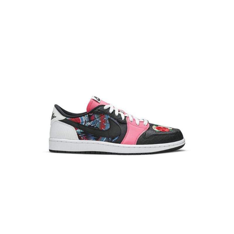 Air Jordan 1 Low Og Fekete Rózsaszín Fehér Többszínű Férfi Cipők