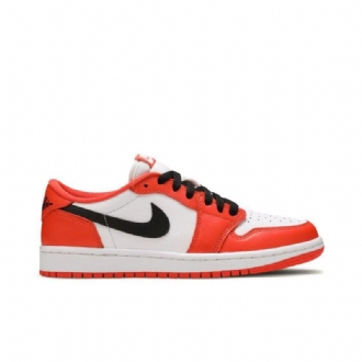 Air Jordan 1 Low Og Narancssárga Fehér Fekete Női Cipő
