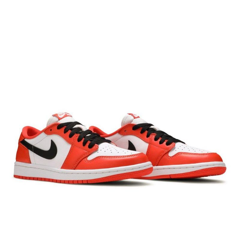Air Jordan 1 Low Og Narancssárga Fehér Fekete Női Cipő