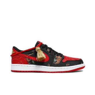 Air Jordan 1 Low Og Piros Fekete Arany Férfi Cipő