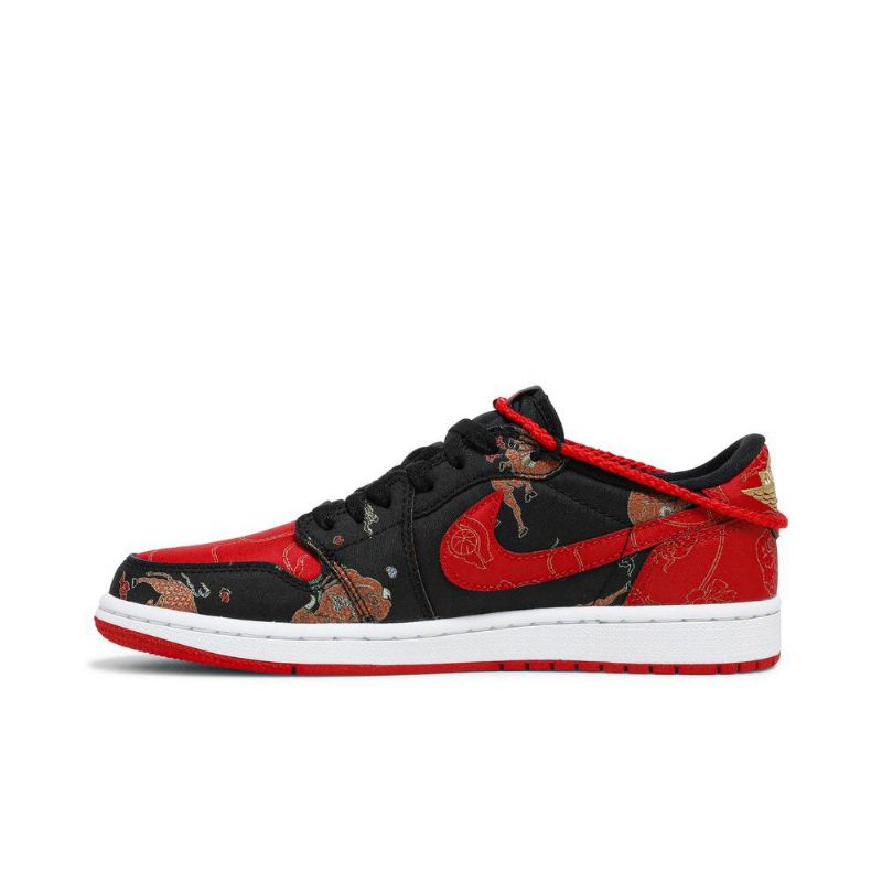Air Jordan 1 Low Og Piros Fekete Arany Férfi Cipő