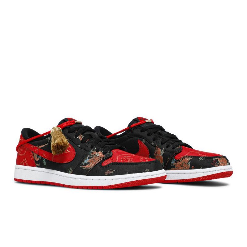 Air Jordan 1 Low Og Piros Fekete Arany Férfi Cipő