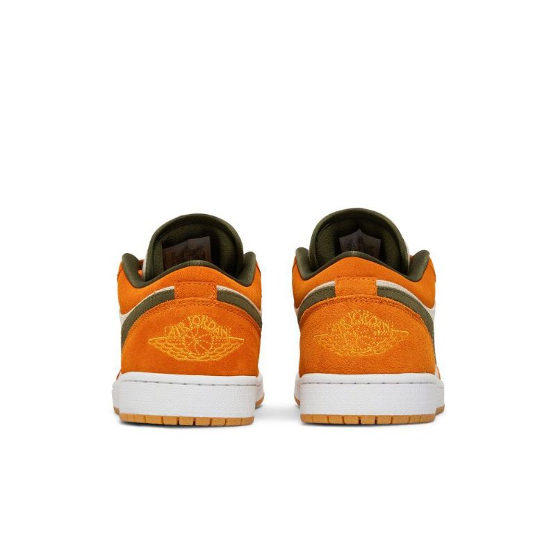 Air Jordan 1 Low Se Fehér Olívazöld Narancssárga Férfi Cipő
