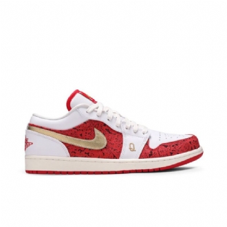 Air Jordan 1 Low Se Fehér Piros Gold Férfi Cipő