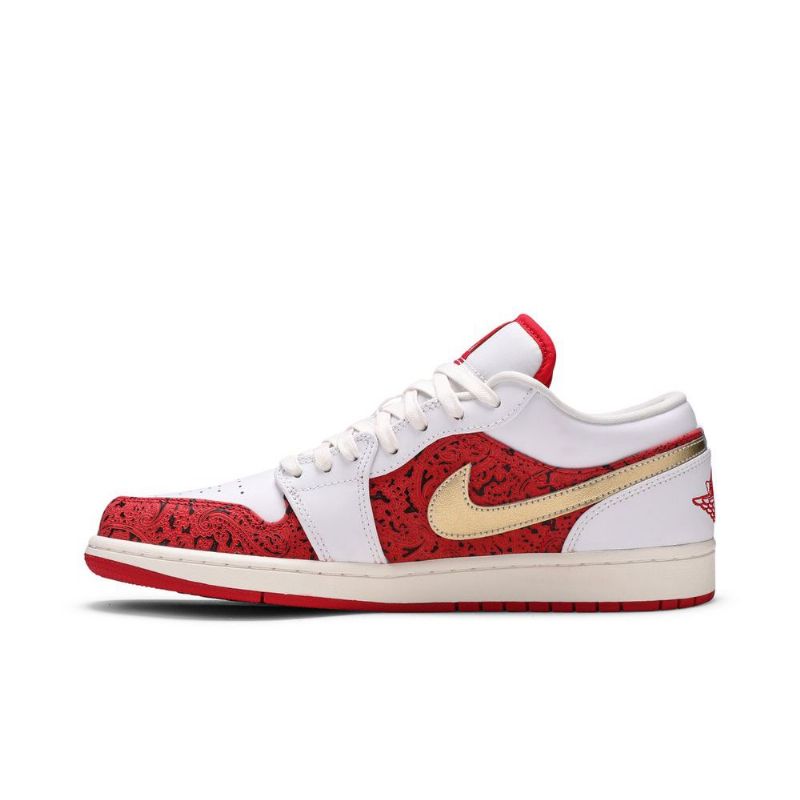Air Jordan 1 Low Se Fehér Piros Gold Férfi Cipő