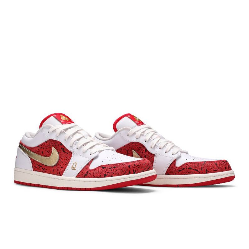 Air Jordan 1 Low Se Fehér Piros Gold Férfi Cipő