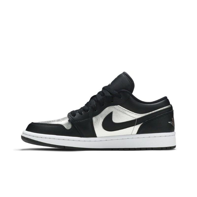Air Jordan 1 Low Se Fekete Ezüst Fehér Női Cipő