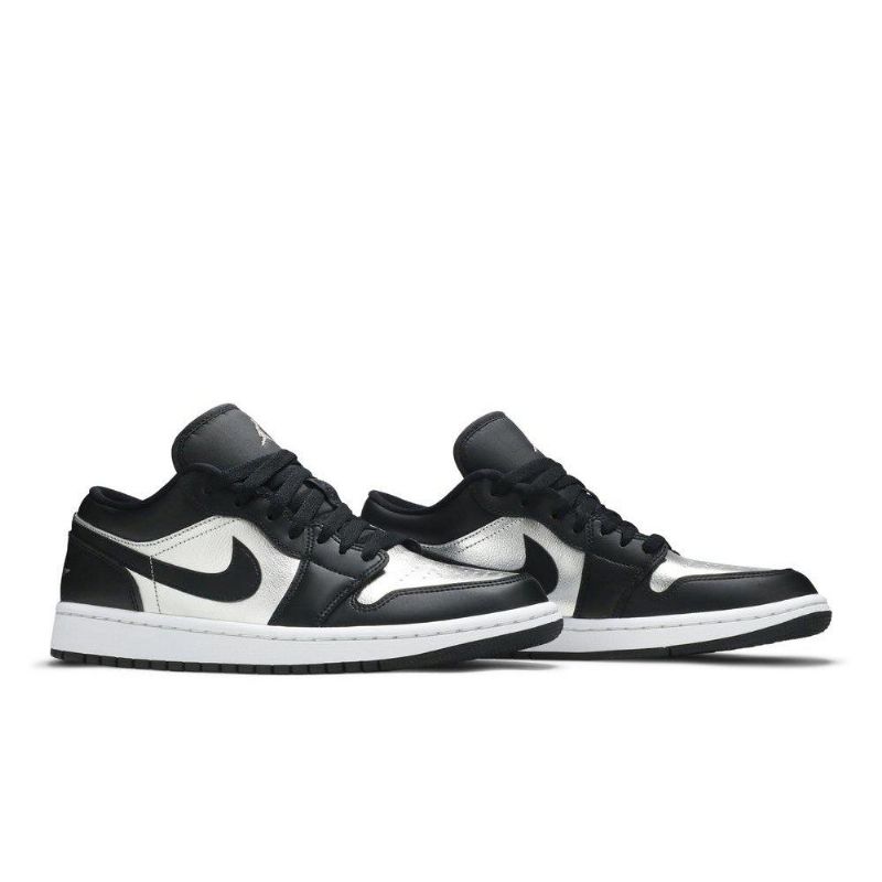 Air Jordan 1 Low Se Fekete Ezüst Fehér Női Cipő