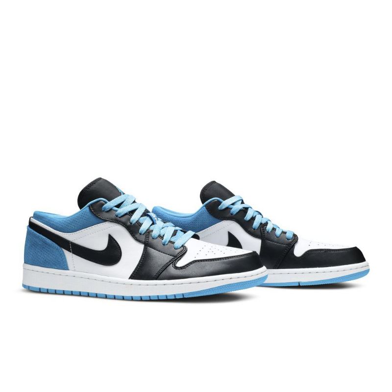 Air Jordan 1 Low Se Fekete Kék Fehér Férfi Cipő