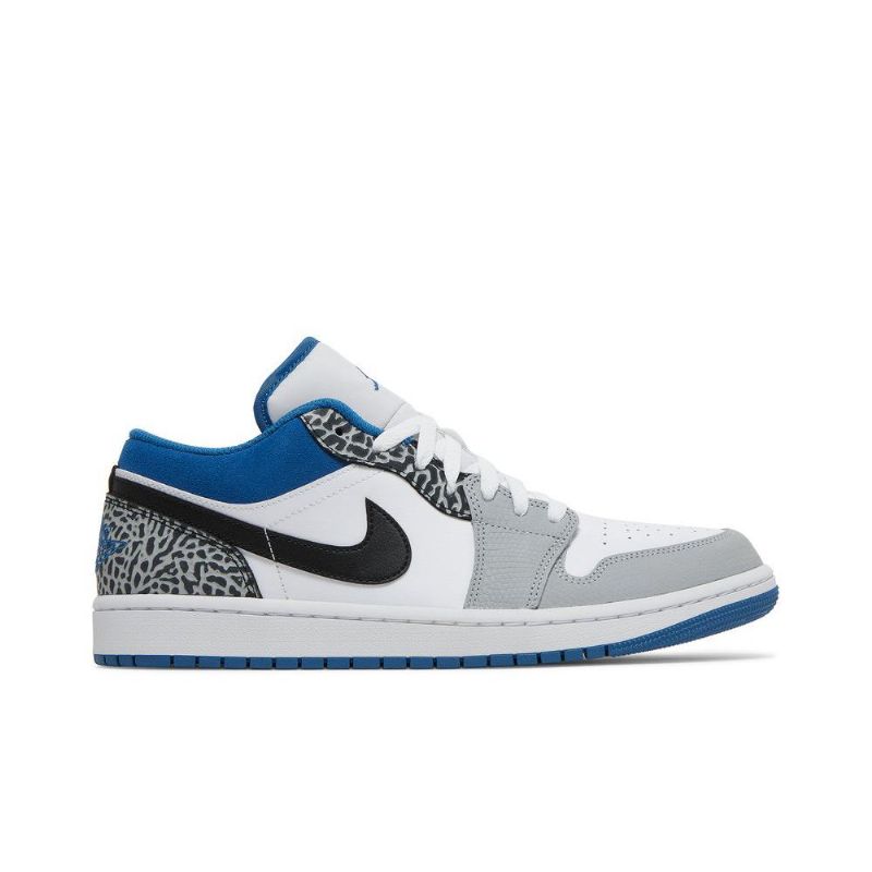 Air Jordan 1 Low Se Kék Fehér Szürke Fekete Férfi Cipő