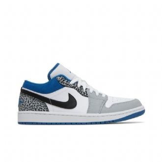Air Jordan 1 Low Se Kék Fehér Szürke Fekete Férfi Cipő