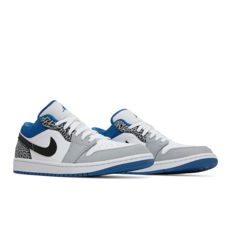 Air Jordan 1 Low Se Kék Fehér Szürke Fekete Férfi Cipő