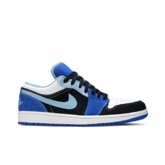 Air Jordan 1 Low Se Kék Fekete Fehér Férfi Cipő