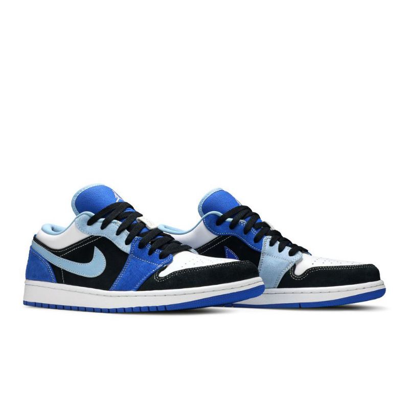 Air Jordan 1 Low Se Kék Fekete Fehér Férfi Cipő