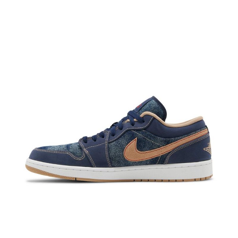 Air Jordan 1 Low Se Sötétkék Barna Férfi Cipő