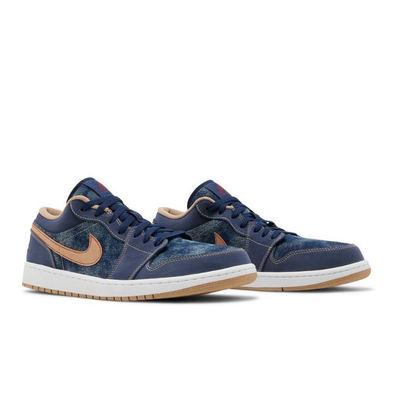 Air Jordan 1 Low Se Sötétkék Barna Férfi Cipő