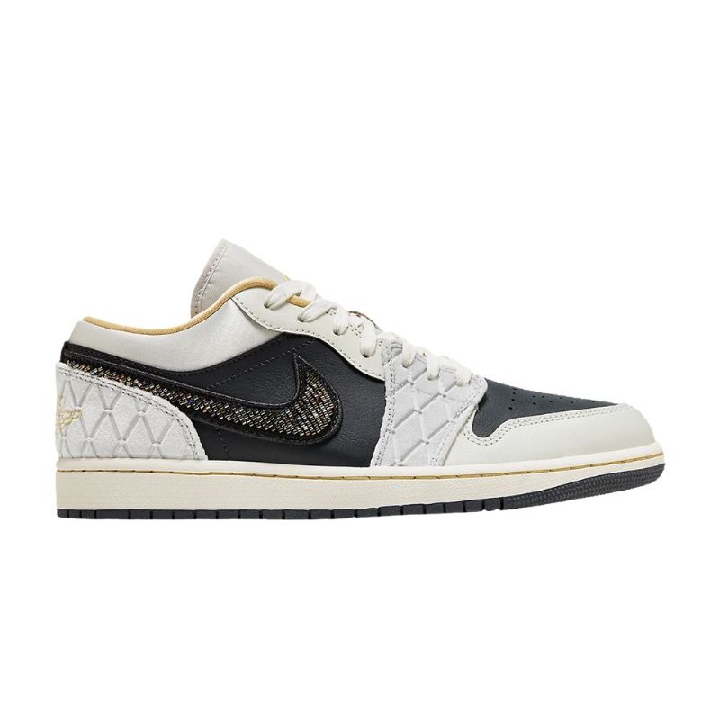 Air Jordan 1 Low Se Szürke Fekete Arany Férfi Cipő