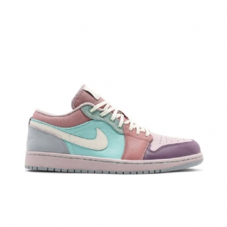 Air Jordan 1 Low Se Türkiz Rózsaszín Lila Bézs Férfi Cipők
