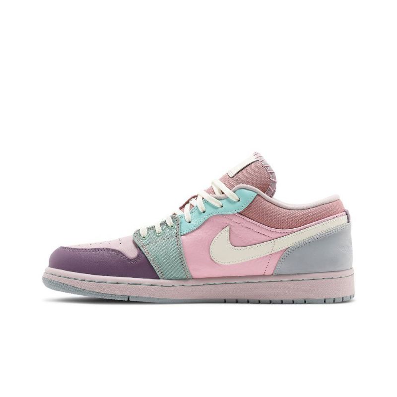 Air Jordan 1 Low Se Türkiz Rózsaszín Lila Bézs Férfi Cipők