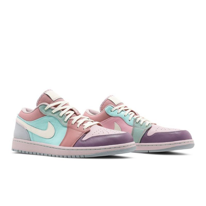 Air Jordan 1 Low Se Türkiz Rózsaszín Lila Bézs Férfi Cipők