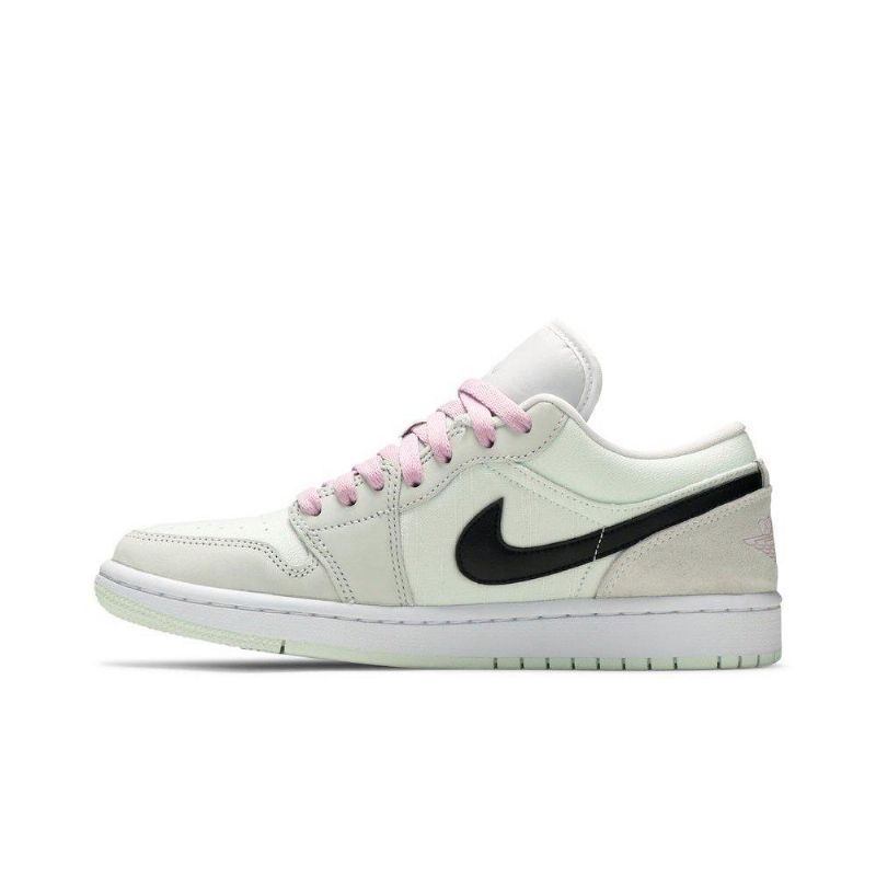 Air Jordan 1 Low Se Zöld Fekete Rózsaszín Női Cipő