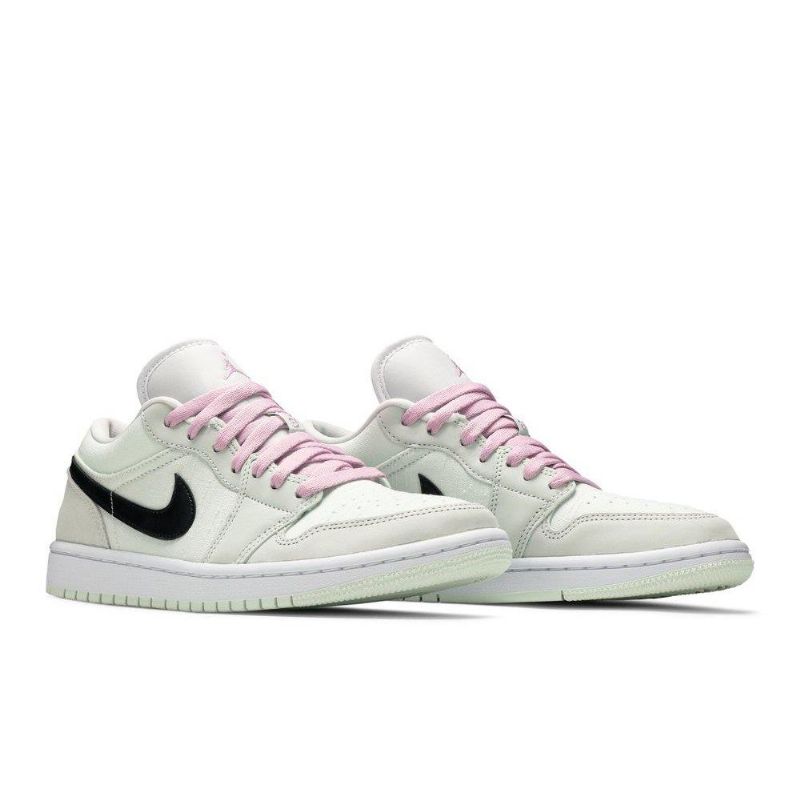 Air Jordan 1 Low Se Zöld Fekete Rózsaszín Női Cipő