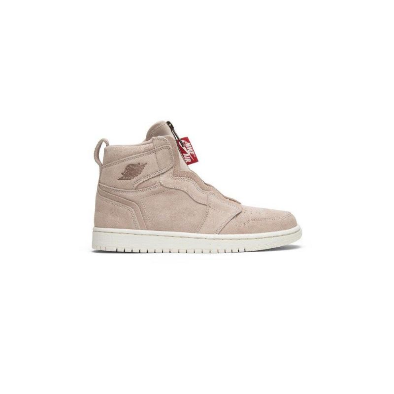 Air Jordan 1 Magas Cipzáros Bézs Piros Fehér Női Cipő
