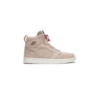 Air Jordan 1 Magas Cipzáros Bézs Piros Fehér Női Cipő