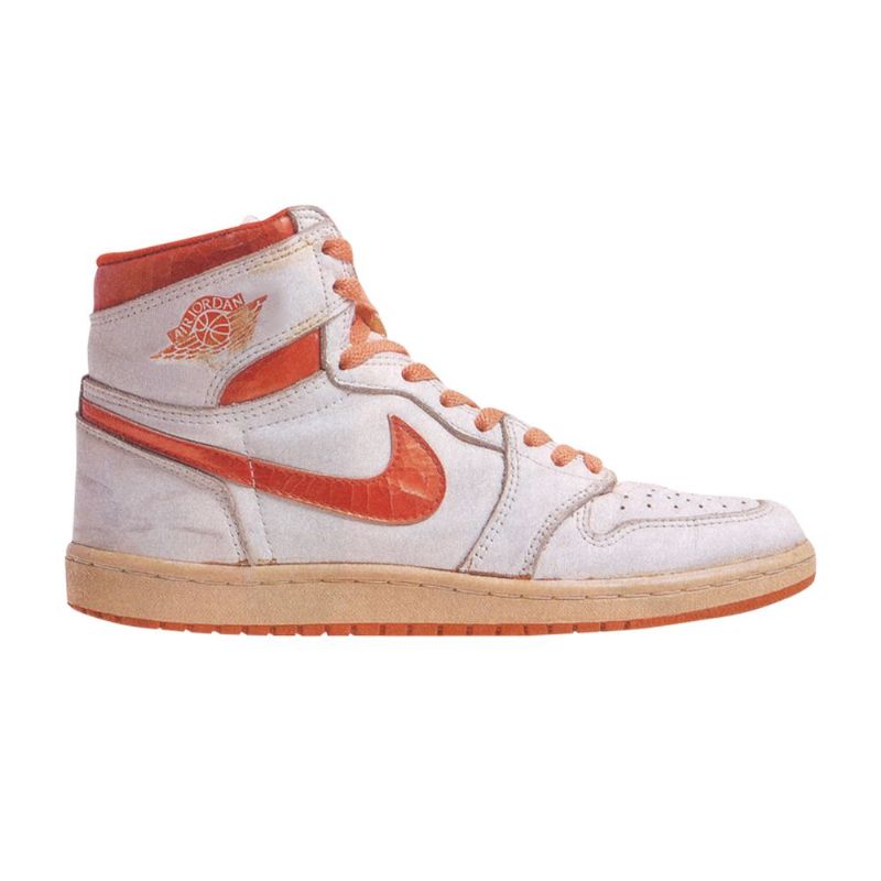 Air Jordan 1 Magas Fehér Narancssárga Férfi Cipő