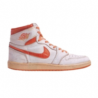 Air Jordan 1 Magas Fehér Narancssárga Férfi Cipő