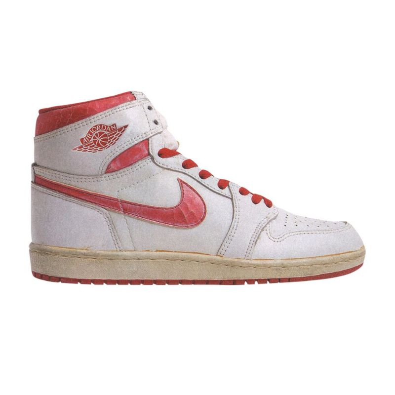 Air Jordan 1 Magas Fehér Piros Férfi Cipő