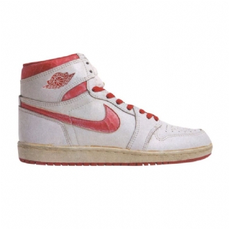 Air Jordan 1 Magas Fehér Piros Férfi Cipő