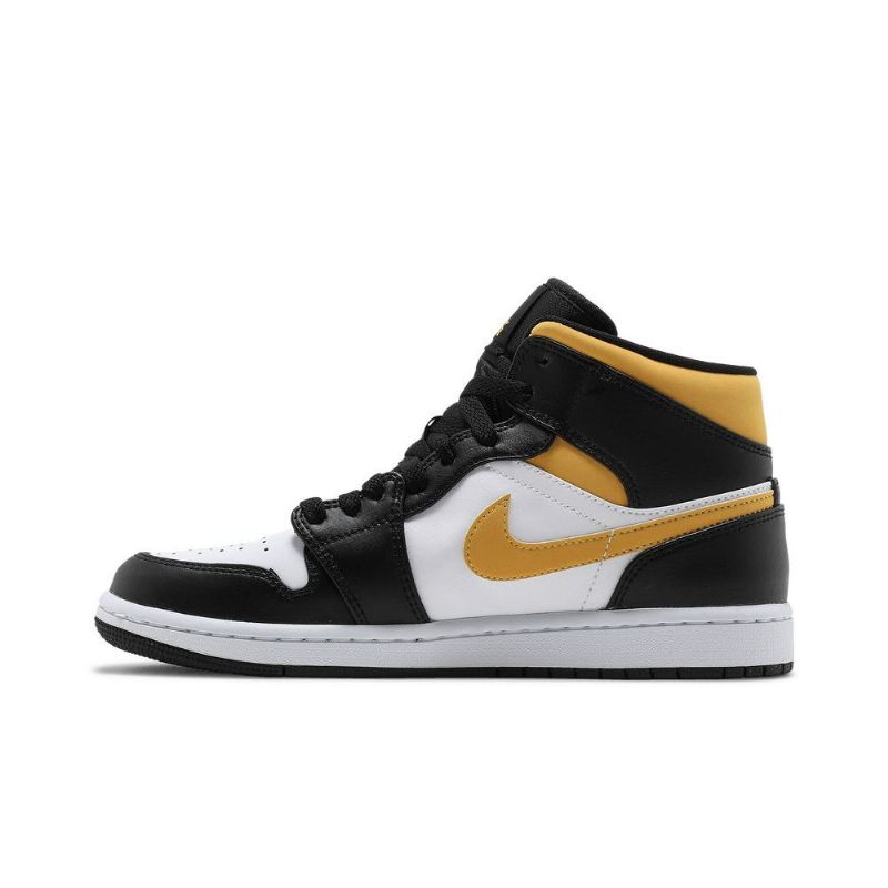 Air Jordan 1 Mid Fehér Fekete Gold Férfi Cipők