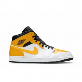 Air Jordan 1 Mid Fehér Gold Fekete Férfi Cipő