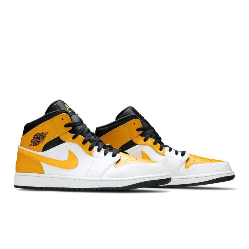 Air Jordan 1 Mid Fehér Gold Fekete Férfi Cipő