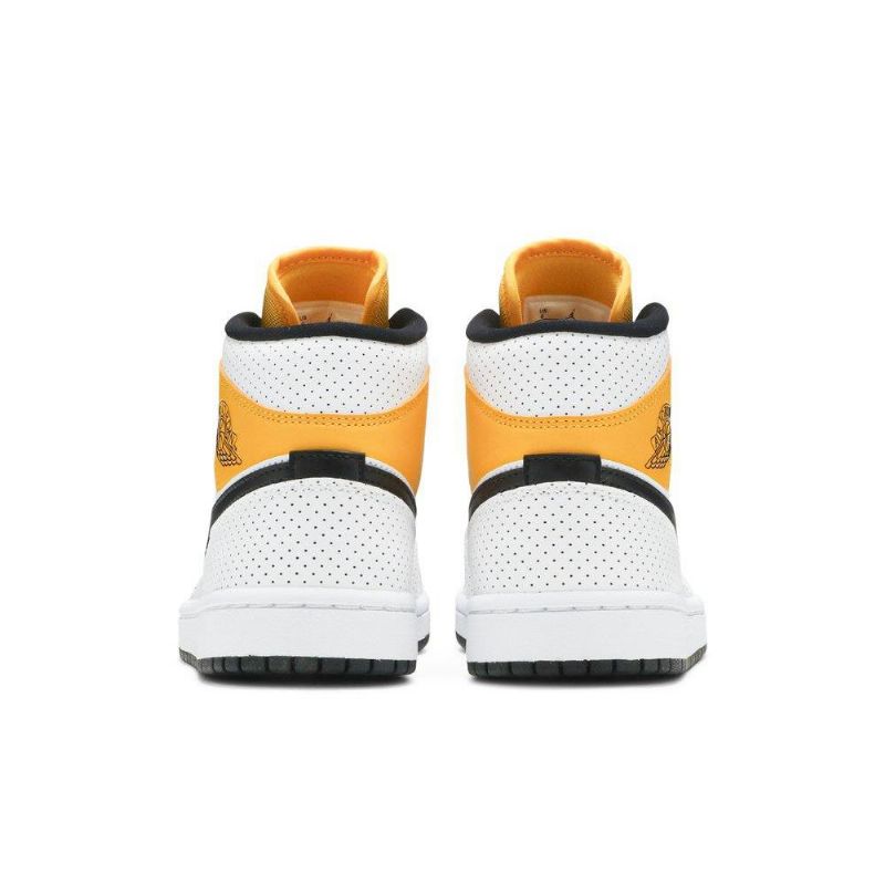 Air Jordan 1 Mid Fehér Gold Fekete Női Cipő