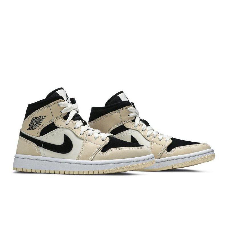Air Jordan 1 Mid Khaki Fekete Fehér Női Cipő