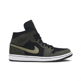 Air Jordan 1 Mid Olive Zöld Fekete Női Cipő