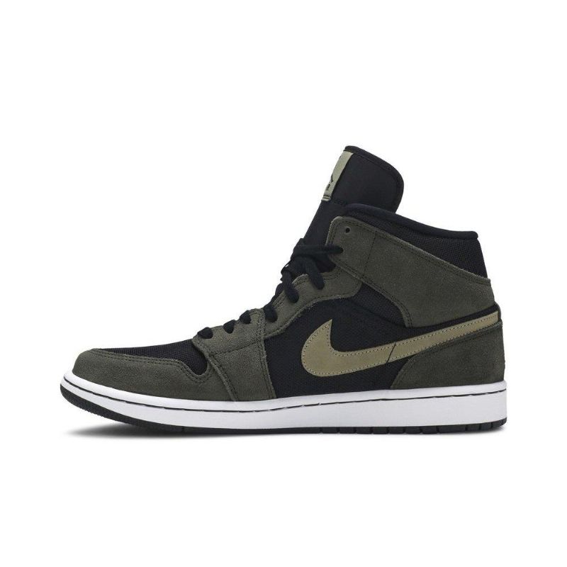 Air Jordan 1 Mid Olive Zöld Fekete Női Cipő