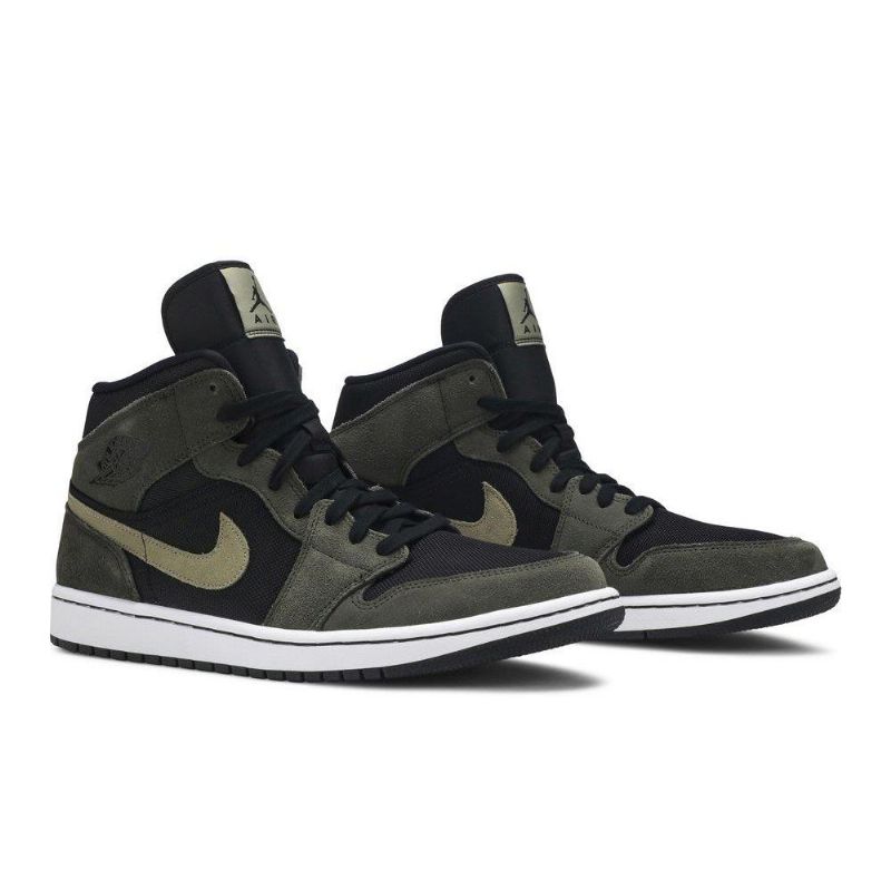 Air Jordan 1 Mid Olive Zöld Fekete Női Cipő